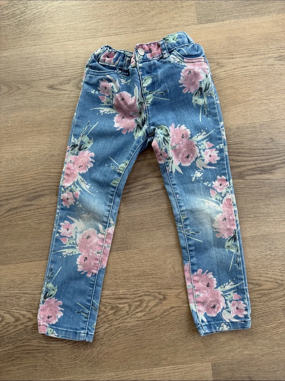 The Children's Place Pink Floral Denim Jeggings